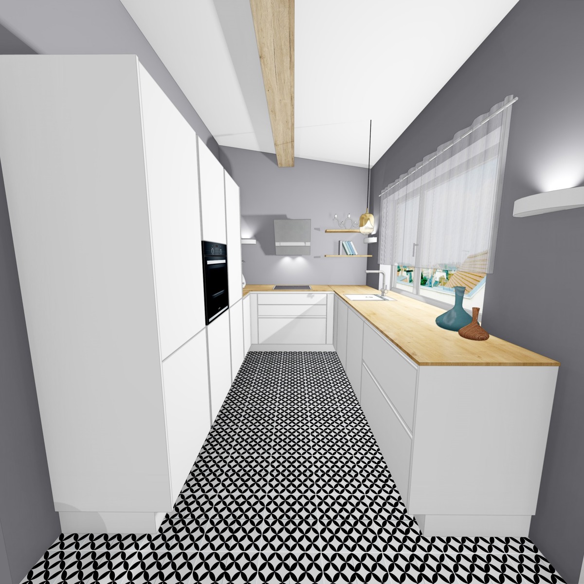 Cucina elegante per appartamento di lusso